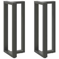 vidaXL Baro stalo kojos, T formos, 2 vnt., antracito spalvos, 40x35x(100-101) cm, plienas