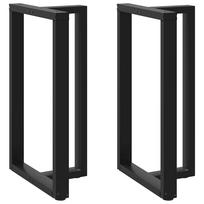 vidaXL Baro stalo kojos, T formos, 2 vnt., juodos, 60x35x(100-101) cm, plienas