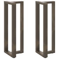 vidaXL Baro stalo kojos, T formos, 2 vnt., juodos, 40x35x(110-111) cm, plienas