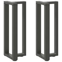 vidaXL Konsolinio stalo kojos, T formos, 2 vnt., antracito spalvos, 38x25x(72-73) cm, plienas
