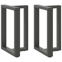vidaXL Valgomojo stalo kojos, T formos, 2 vnt., antracito spalvos, 50x35x(72-73) cm, plienas