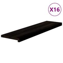 vidaXL Laiptų pakopos, 16 vnt., rudai juodos, 100x25x2 cm, ąžuolo