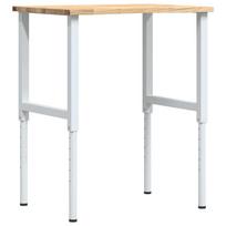 vidaXL Darbastalis, 80x60x(71,5-98)cm, ąžuolo masyvas