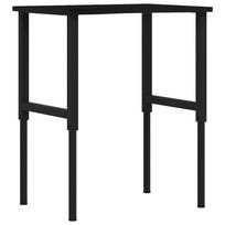 vidaXL Darbastalis, tamsiai rudas, 80x60x(71,5-98)cm, ąžuolo masyvas
