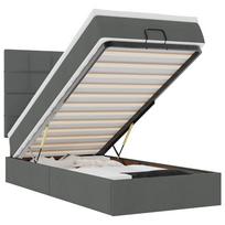 vidaXL Osmanų lova su čiužiniu ir LED, tamsiai pilkas 90x200cm audinys