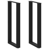 vidaXL Baro stalo kojos, U formos, 2 vnt., juodos, 50x(100-101) cm, plienas
