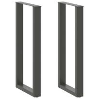 vidaXL Baro stalo kojos, U formos, 2 vnt., antracito spalvos, 40x(100-101) cm, plienas