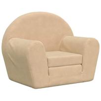 vidaXL Vaikiška sofa-lova, kreminės spalvos, minkštas pliušas