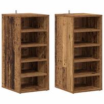 vidaXL Spintelės batams, 2vnt., sendintos medienos, 32x35x70cm, MDP