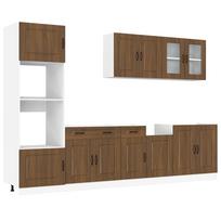 vidaXL Virtuvinių spintelių komplektas, 7 dalių, Kalmar, ruda