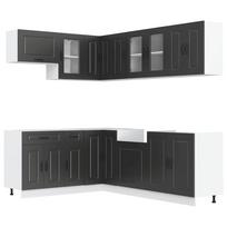 vidaXL Virtuvinių spintelių komplektas, 11 dalių, Kalmar, juoda