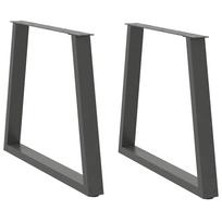 vidaXL Valgomojo stalo kojos, V formos, 2 vnt., antracito spalvos, 70x(72-73,3) cm, plienas