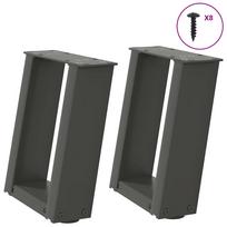 vidaXL Kavos staliuko kojelės, 2 vnt., antracito spalvos, 30x(30-31) cm, plienas