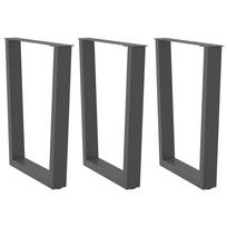 vidaXL Valgomojo stalo kojos, V formos, 3 vnt., antracito spalvos, 70x(72-73,3) cm, plienas