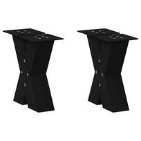 vidaXL Kavos staliuko kojelės, X formos, 2 vnt., juodos, 40x(30-31) cm, plienas