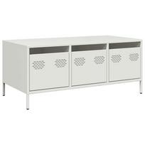 vidaXL kavos staliukas baltas 101,5x50x43,5cm šaltai valcuotas plienas