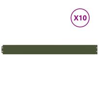 vidaXL vejos apvadai 10 vnt Olive Green šaltai valcuotas plienas