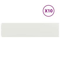 vidaXL vejos apvadai 10 vnt balti 25x103 cm šaltai valcuotas plienas