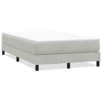 vidaXL Box Spring Lova be čiužinio Šviesiai pilka 120x210 cm aksomas