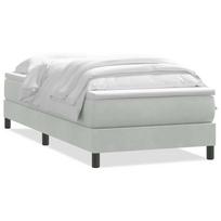 vidaXL Box Spring Lova su čiužiniu Šviesiai pilka 90x210 cm Velvet