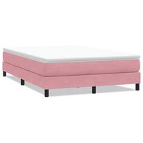 vidaXL Box Spring Lova be čiužinio Rožinė 140x220 cm aksomas