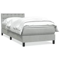 vidaXL Box Spring Lova su čiužiniu Šviesiai pilka 90x210 cm Velvet
