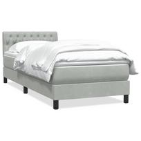 vidaXL Box Spring Lova su čiužiniu Šviesiai pilka 90x210 cm Velvet