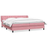 vidaXL Box Spring Lova su čiužiniais Rožinis 180x210 cm Velvet