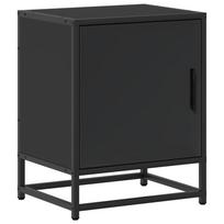 vidaXL Spintelė prie lovos Juoda 40x31x50 cm Mediena ir metalas
