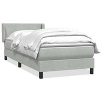 vidaXL Box Spring Lova su čiužiniu Šviesiai pilka 90x210 cm Velvet