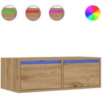 vidaXL Televizoriaus spintelė su LED, artisano, 75x35,5x25 cm