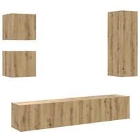vidaXL 5 dalių sieninis televizoriaus spintelės komplektas Artisan Oak