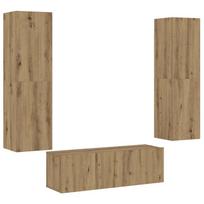 vidaXL 3 dalių sieninis televizoriaus spintelės komplektas Artisan Oak