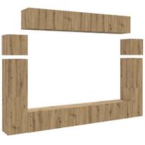 vidaXL 8 dalių sieninis televizoriaus spintelės komplektas Artisan Oak