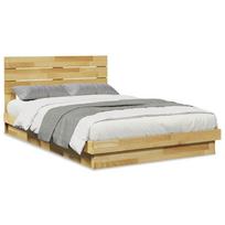 vidaXL lovos rėmas su galvūgaliu be čiužinio 120x200 cm ąžuolo masyvo
