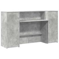 vidaXL Registratūra, betono pilkas, 180x50x103,5 cm, apdirbta mediena