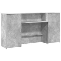 vidaXL Registratūra, betono pilkas, 200x50x103,5 cm, apdirbta mediena
