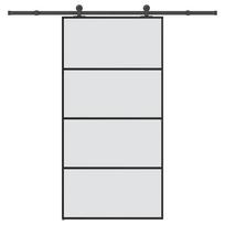 vidaXL Stumdomos durys su įrangos rinkiniu, 102,5x205cm, ESG/aliuminis