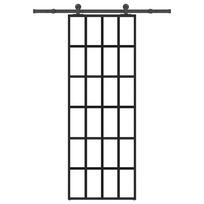vidaXL Stumdomos durys su įrangos rinkiniu, 76x205cm, ESG ir aliuminis