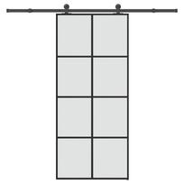 vidaXL Stumdomos durys su įrangos rinkiniu, 90x205cm, ESG ir aliuminis