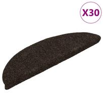 vidaXL Laiptų kilimėliai, lipnūs, 30 vnt., 56x17x3 cm, tamsiai rudi, pusapvaliai