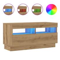 vidaXL Televizoriaus spintelė su LED, artisano, 80x35x40cm, mediena