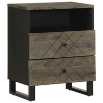 vidaXL Spintelė prie lovos Juoda 50x33x62 cm Medžio masyvo Mango