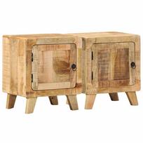 vidaXL naktinė spintelė 2 vnt 40x32x46 cm medžio masyvo grubus mango