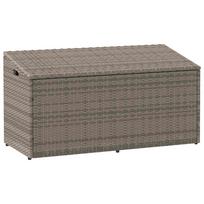 vidaXL Sodo daiktadėžė, pilka, 110x50x58cm, polirotangas