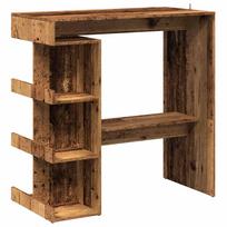 vidaXL baro stalas su laikymo lentyna sena mediena 100x48x101,5 cm