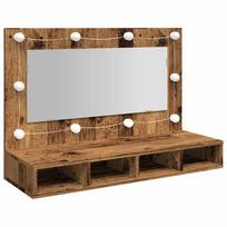 vidaXL veidrodinė spintelė su LED Old Wood 90x31,5x62 cm
