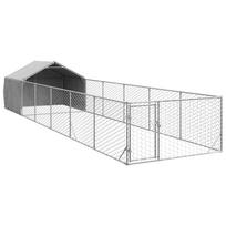 vidaXL Lauko voljeras šunims su aptvaru, 8x2x1,5m, plienas