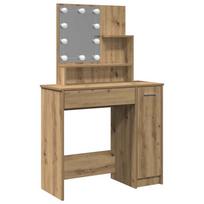 vidaXL tualetinis staliukas su LED Artisan ąžuolu 86,5x35x136 cm