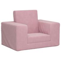 vidaXL Vaikiška sofa-lova, rožinės spalvos, minkštas pliušas